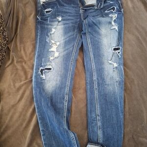 Distressed Blue Jeans
